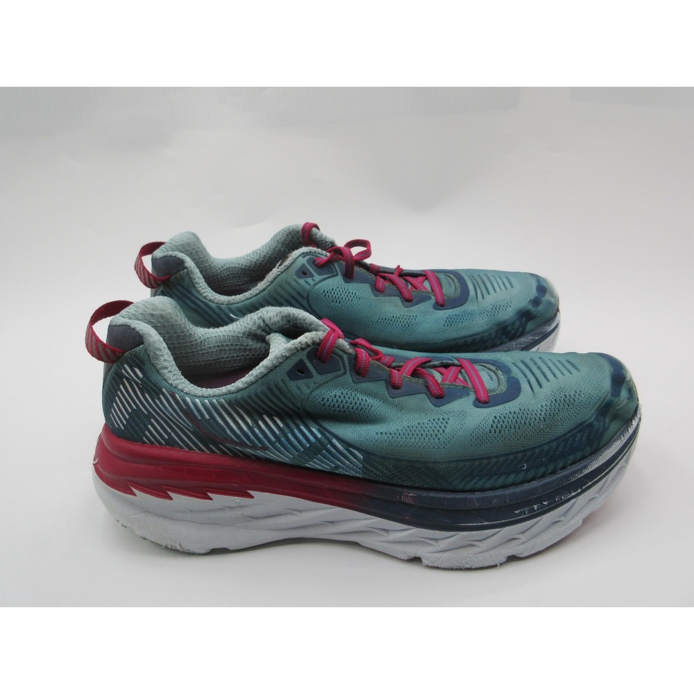 Hoka One One Bondi 5 Running Shoes Womens Size 10 Teal Pink Max Cushion Road